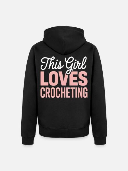 Cette fille adore le crochet - Veste à capuche bio Premium Unisexe - noir