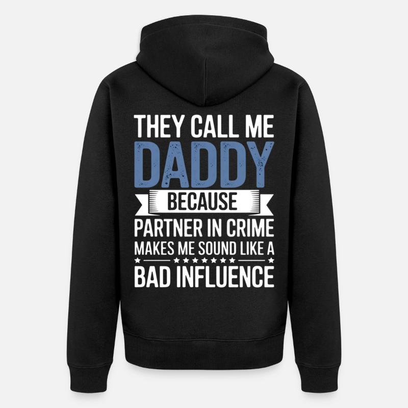 Papa partenaire de crime Tee - Veste à capuche bio Premium Unisexe - noir