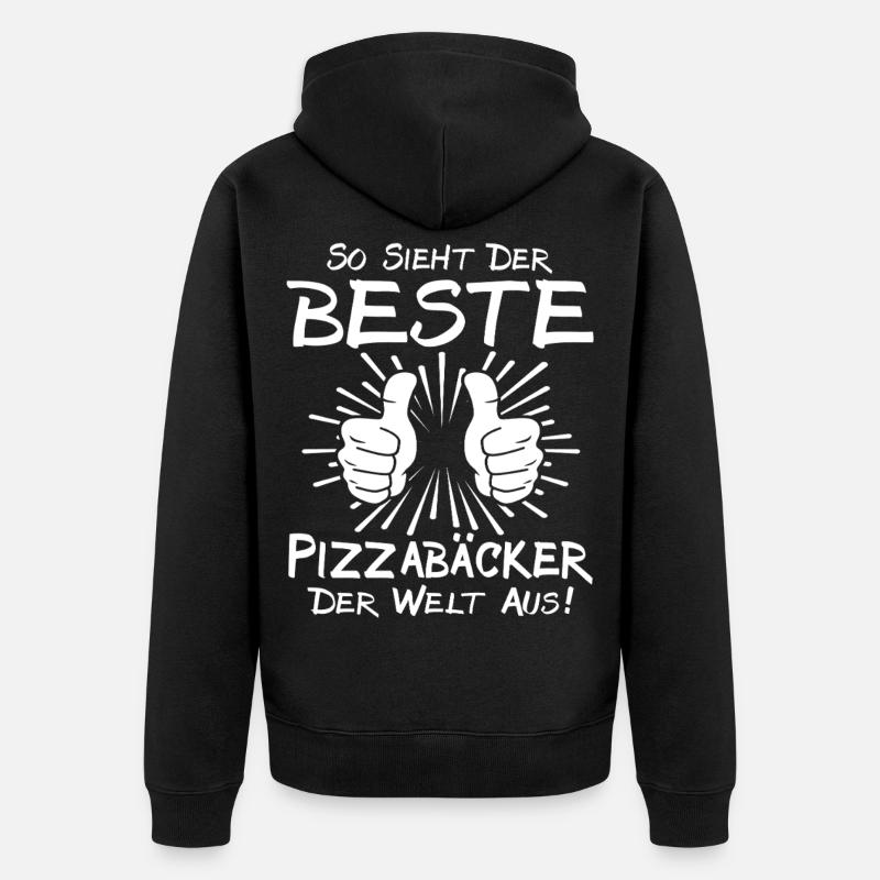 Bester Pizzabäcker - Unisex Premium Bio Zip Hoodie - Schwarz