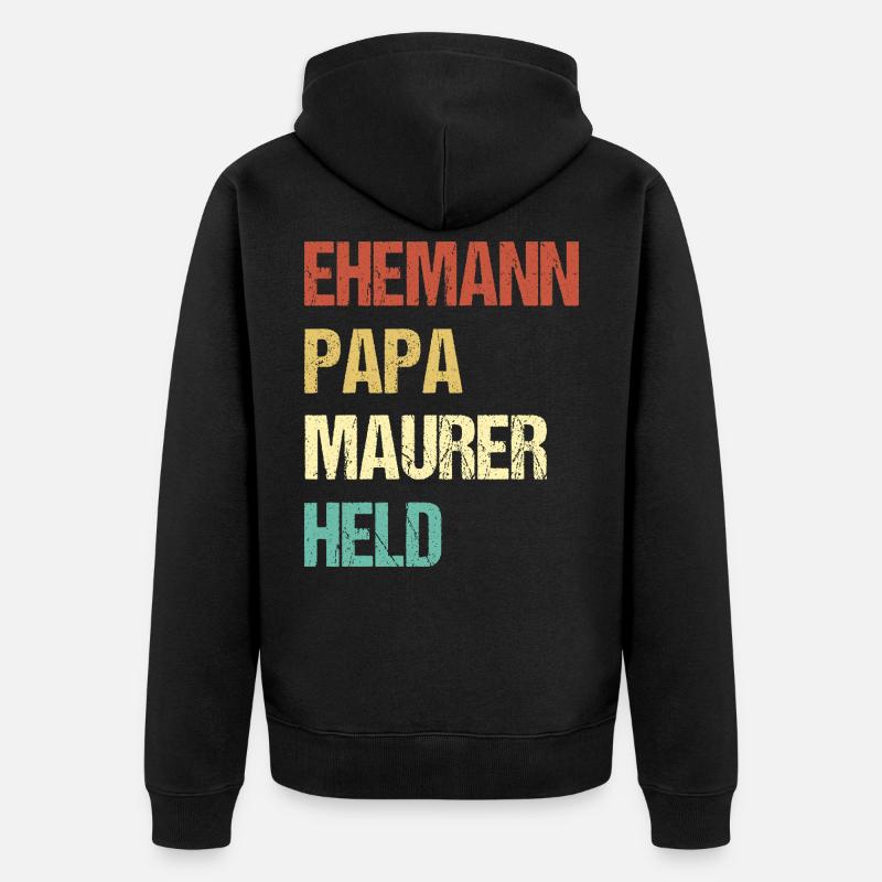 Papa maçon - Veste à capuche bio Premium Unisexe - noir