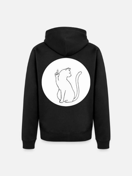 Chat chats chaton chat doigt d’honneur - Veste à capuche bio Premium Unisexe - noir