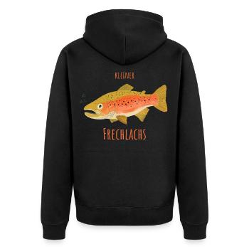 Little cheeky salmon - Unisex Premium Organic Zip Hoodie - black - Back - Nico (187cm)