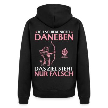 Archery The Goal Is Wrong - Archery - Unisex Premium Organic Zip Hoodie - black - Back - Nico (187cm)