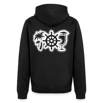 Kreuzfahrt Kreuzfahrtschiff Herren Kreuzfahrer - Unisex Premium Bio Zip Hoodie - Schwarz - Hinten - Nico (187cm)