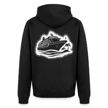 Kreuzfahrt Kreuzfahrtschiff Jungen Kreuzfahrer - Unisex Premium Bio Zip Hoodie - Schwarz - Hinten - Nico (187cm)
