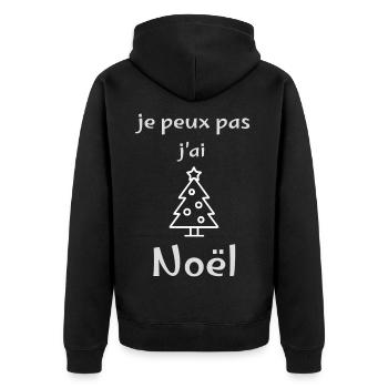 I Can't I Have Christmas – Minimalistischer Baum - Unisex Premium Bio Zip Hoodie - Schwarz - Hinten - Nico (187cm)