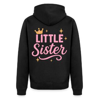 Petite Sœur avec la Princesse Héritière - Veste à capuche bio Premium Unisexe - noir - Dos - Nico (187cm)