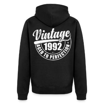Cadeau d’anniversaire 1992 Millésime 1992 Rétro 1992 - Veste à capuche bio Premium Unisexe - noir - Dos - Nico (187cm)
