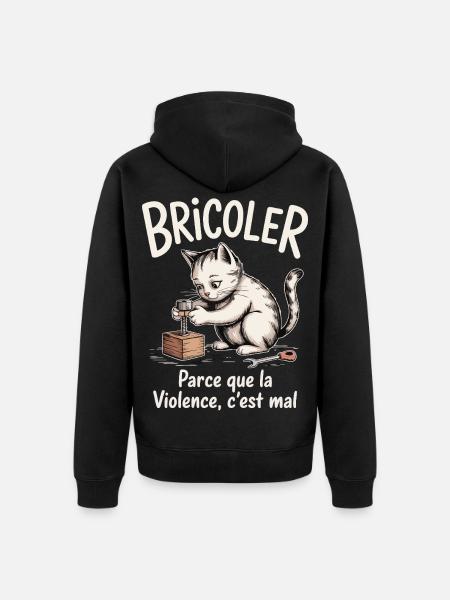 Tinkering, because violence is bad - Unisex Premium Organic Zip Hoodie - black