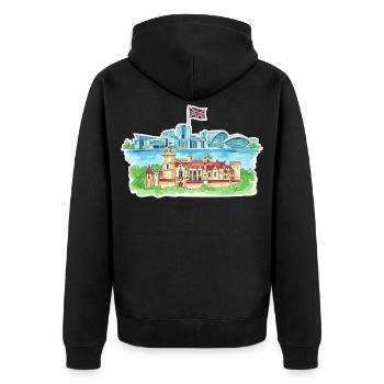 Cardiff Skyline Castle Millennium Centre Wales Art - Unisex Premium Organic Zip Hoodie - black - Back - Nico (187cm)