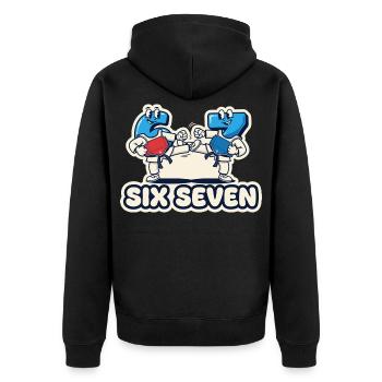 67 Six Seven Meme Drôle Cadeau - Veste à capuche bio Premium Unisexe - noir - Dos - Nico (187cm)
