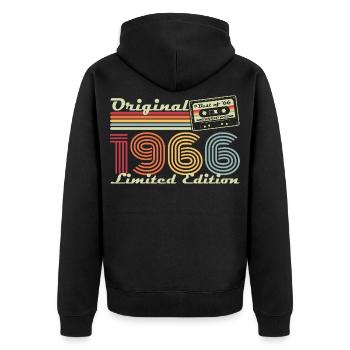 Original 1966 Vintage Vintage Anniversaire Rétro - Veste à capuche bio Premium Unisexe - noir - Dos - Nico (187cm)