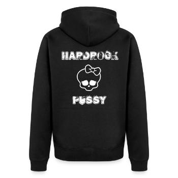 Handrock  - Unisex Premium Bio Zip Hoodie - Schwarz - Hinten - Nico (187cm)