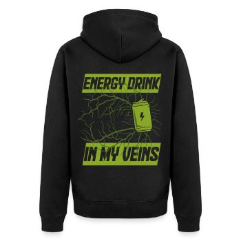 Boisson énergisante dans mes veines - Veste à capuche bio Premium Unisexe - noir - Dos - Nico (187cm)