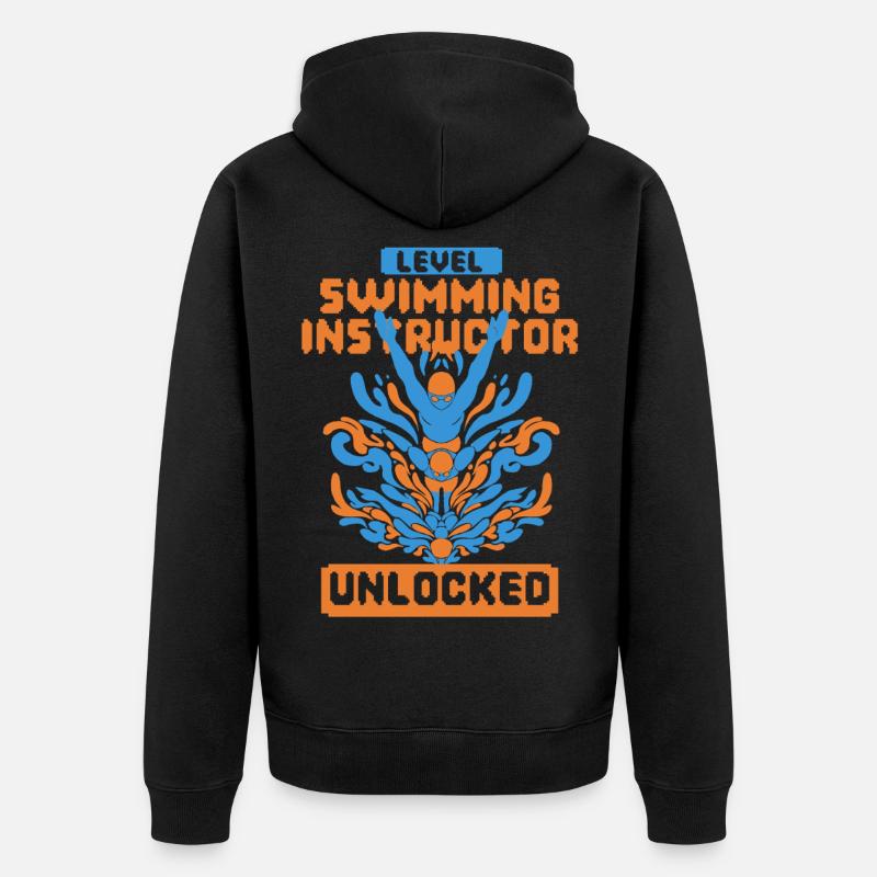 Instructeur de natation niveau Schwimmlehrer débloqué - Veste à capuche bio Premium Unisexe - noir