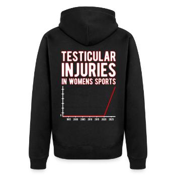 Blessures testiculaires dans le sport féminin Inportables - Veste à capuche bio Premium Unisexe - noir - Dos - Nico (187cm)