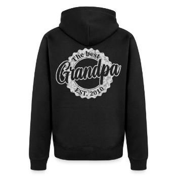 The Best Grandpa since 2010 - Unisex Premium Organic Zip Hoodie - black - Back - Nico (187cm)
