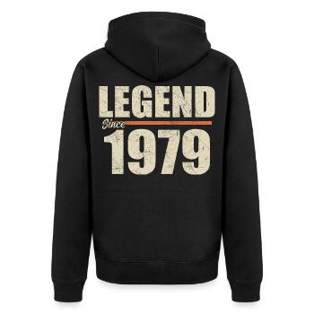 Anniversaire 1979 | Légende depuis 1979 - Veste à capuche bio Premium Unisexe - noir - Dos - Nico (187cm)