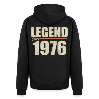 Anniversaire 1976 | Légende depuis 1976 - Veste à capuche bio Premium Unisexe - noir - Dos - Nico (187cm)