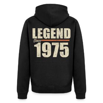 Anniversaire 1975 | Légende depuis 1975 - Veste à capuche bio Premium Unisexe - noir - Dos - Nico (187cm)
