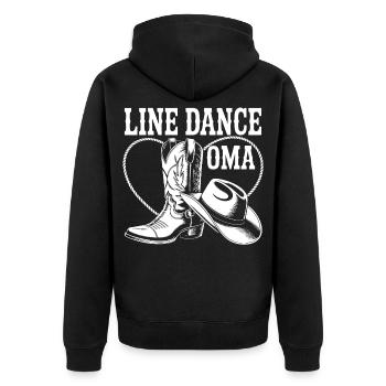 Line Dance Granny Boots - Unisex Premium Organic Zip Hoodie - black - Back - Nico (187cm)