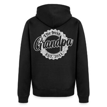 The Best Grandpa since 2011 - Unisex Premium Organic Zip Hoodie - black - Back - Nico (187cm)