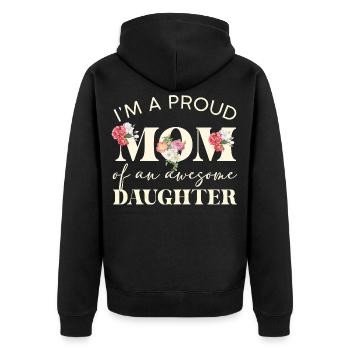 Maman fière Une grande fille - Veste à capuche bio Premium Unisexe - noir - Dos - Nico (187cm)