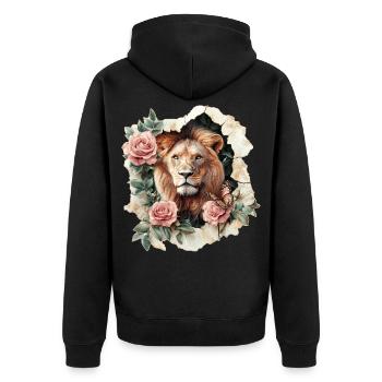 Lion - Veste à capuche bio Premium Unisexe - noir - Dos - Nico (187cm)