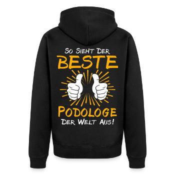 Podiatrist Gift Idea - Unisex Premium Organic Zip Hoodie - black - Back - Nico (187cm)
