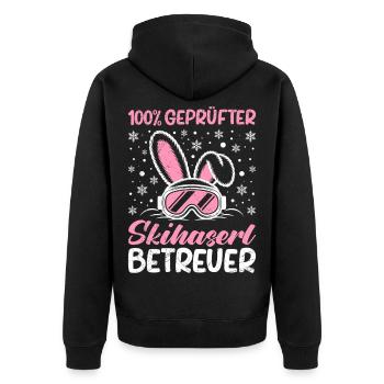 Skieur 100 % SUPERVISEUR SKIEUR CERTIFIÉ DRÔLE - Veste à capuche bio Premium Unisexe - noir - Dos - Nico (187cm)