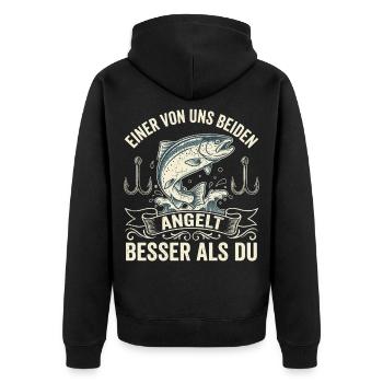 Meilleur mot de pêcheur – Chemise de pêche drôle - Veste à capuche bio Premium Unisexe - noir - Dos - Nico (187cm)