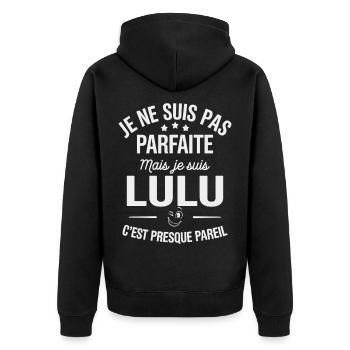 PAS PARFAITe MAIS lulu Presque Pareil - Veste à capuche bio Premium Unisexe - noir - Dos - Nico (187cm)