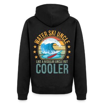 Waterski Uncle Uncle Day Ski Lover Uncle Water Ski - Unisex Premium Bio Zip Hoodie - Schwarz - Hinten - Nico (187cm)
