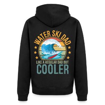 Waterski Dad Fathers Day Ski Lover Dad Water Ski - Unisex Premium Bio Zip Hoodie - Schwarz - Hinten - Nico (187cm)