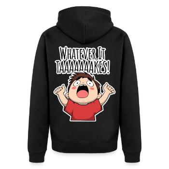 Whatever it TAAAAAKES! - Unisex Premium Organic Zip Hoodie - black - Back - Nico (187cm)