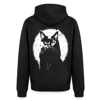 T-shirt Maine Coon – grand félin chat majestueux  - Veste à capuche bio Premium Unisexe - noir - Dos - Nico (187cm)