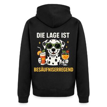 besäufniserregende lage hund, party cocktail shirt - Unisex Premium Bio Zip Hoodie - Schwarz - Hinten - Nico (187cm)