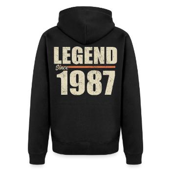 Anniversaire 1987 | Légende depuis 1987 - Veste à capuche bio Premium Unisexe - noir - Dos - Nico (187cm)