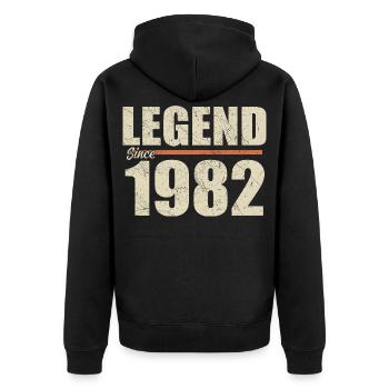 Anniversaire 1982 | Légende depuis 1982 - Veste à capuche bio Premium Unisexe - noir - Dos - Nico (187cm)