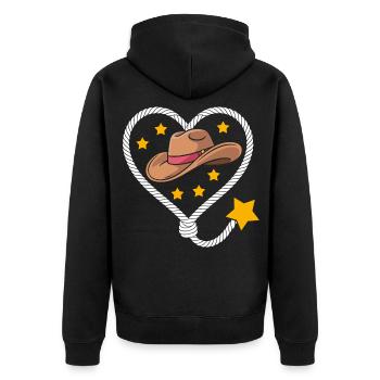Western Étoile du Chapeau de Cœur - Veste à capuche bio Premium Unisexe - noir - Dos - Nico (187cm)