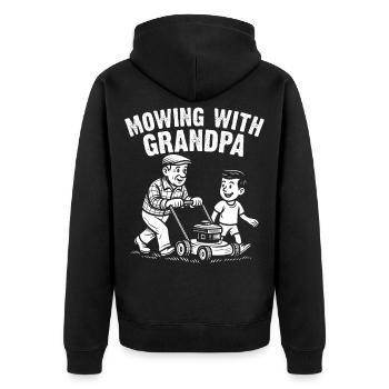 Tondre avec grand-père - Veste à capuche bio Premium Unisexe - noir - Dos - Nico (187cm)