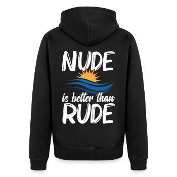 Nudité Gear Freedom Lover Nudisme Naturiste - Veste à capuche bio Premium Unisexe - noir - Dos - Nico (187cm)