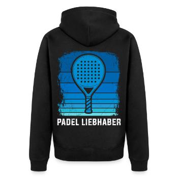PADEL LOVERS Padel Hobby Padel Sports Funny - Unisex Premium Organic Zip Hoodie - black - Back - Nico (187cm)