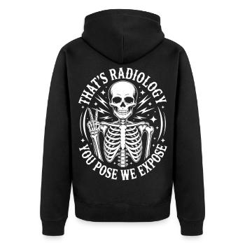Motif de radiologie du squelette - Veste à capuche bio Premium Unisexe - noir - Dos - Nico (187cm)