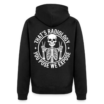 Skelett im Radiologie-Design - Unisex Premium Bio Zip Hoodie - Schwarz - Hinten - Nico (187cm)