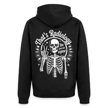Radiologie Skelett Motiv - Unisex Premium Bio Zip Hoodie - Schwarz - Hinten - Nico (187cm)