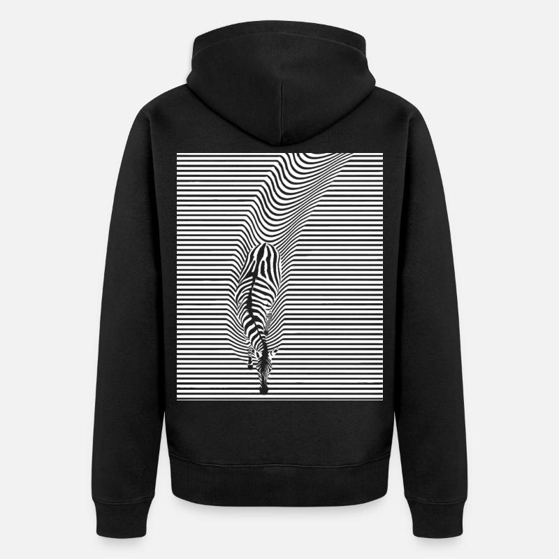 Zebra Kunst - Unisex Premium Bio Zip Hoodie - Schwarz