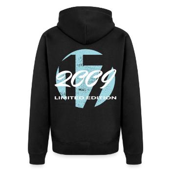 17th Birthday 2009 Boys and Girls Gift - Unisex Premium Organic Zip Hoodie - black - Back - Nico (187cm)