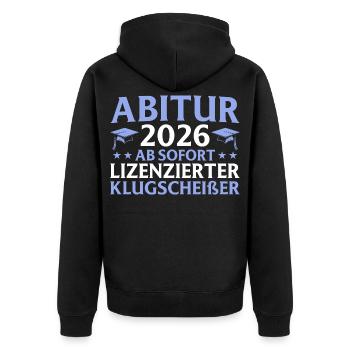 Abitur passed in 2026 Passed final exam - Unisex Premium Organic Zip Hoodie - black - Back - Nico (187cm)