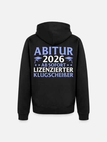Abitur geschafft 2026 Bestandene Abschlussprüfung - Unisex Premium Bio Zip Hoodie - Schwarz